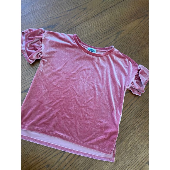 Old Navy Other - Old Navy Velvet Short Sleeve Shirt- Pink- Size S